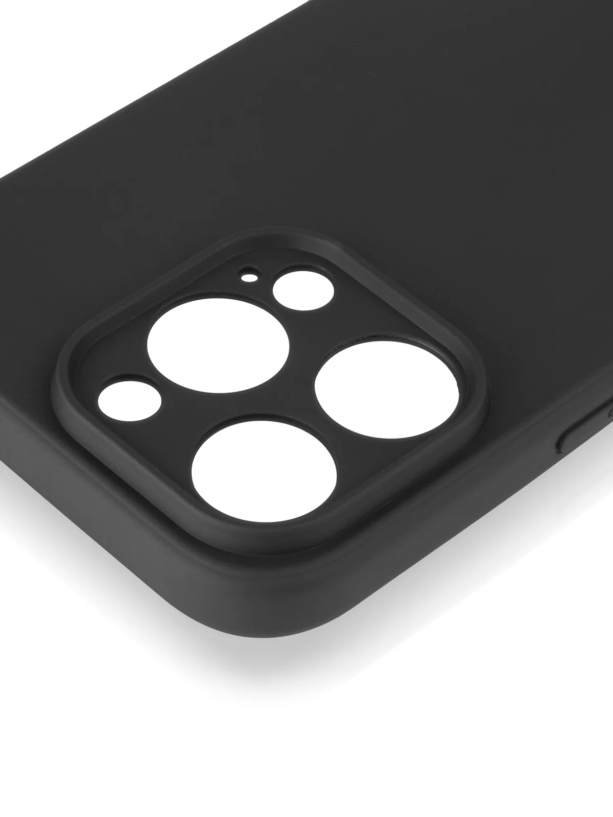 Черный чехол для iPhone 16 Pro силиконовый ROSCO матовый, тонкий, с бортиком защитой вокруг камер