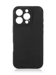 Черный чехол для iPhone 16 Pro силиконовый ROSCO матовый, тонкий, с бортиком защитой вокруг камер