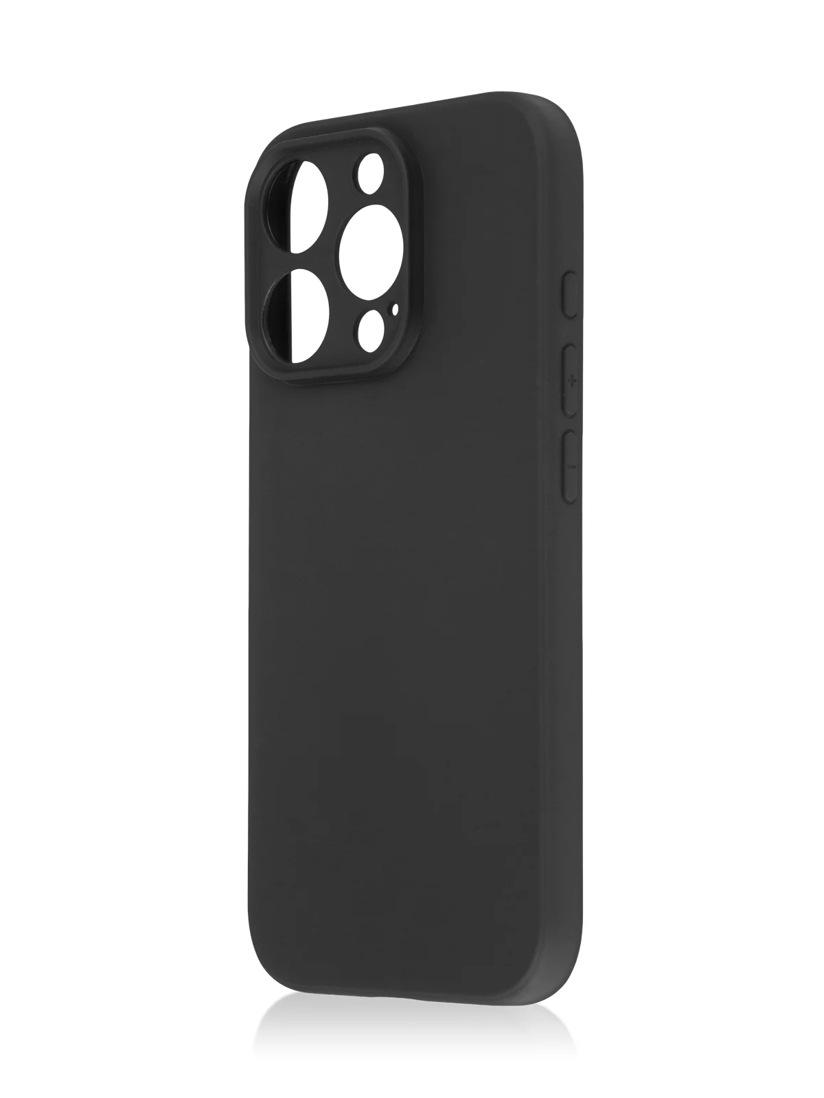Черный чехол для iPhone 16 Pro силиконовый ROSCO матовый, тонкий, с бортиком защитой вокруг камер