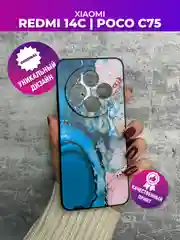 Фуксия чехол для Xiaomi Redmi 14C / Poco C75 с принтом, с рисунком (Сяоми Редми 14С)