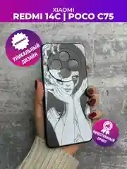 Белый чехол для Xiaomi Redmi 14C / Poco C75 с принтом, с рисунком (Сяоми Редми 14С)