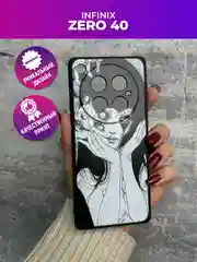 Белый чехол для Infinix ZERO 40 с принтом, с рисунком (Инфиникс Зеро 40)