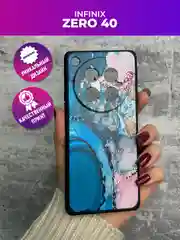Фуксия чехол для Infinix ZERO 40 с принтом, с рисунком (Инфиникс Зеро 40)