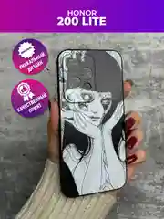 Белый чехол для Honor 200 Lite с принтом, с рисунком (Хонор 200 Лайт)