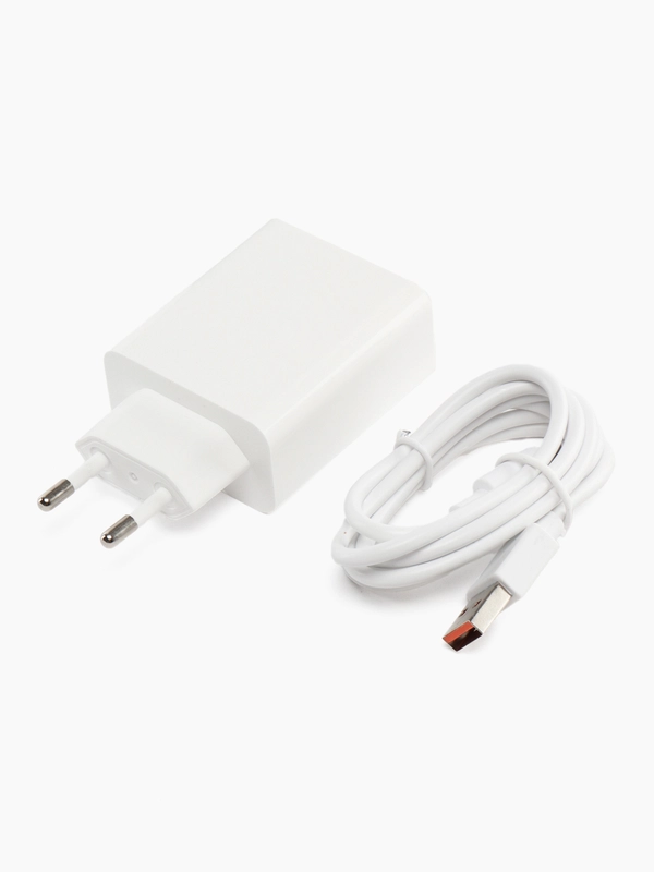 Зарядное устройство 67W с кабелем USB-A, Type-C, 1 метр, белый