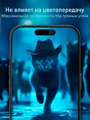 Черный стекло для iPhone 16 Pro защитное Rosco прозрачное олеофобное с рамкой, матовое, антишпион