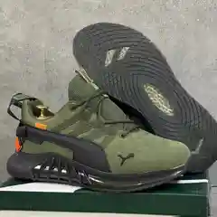 Зеленый кроссовки утепленные мужские осень зима весна с логотипом PUMA, повседневной носки