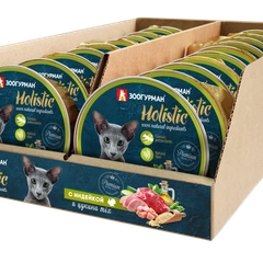 Влажный корм для кошек "Holistic" С индейкой и цукини MIX ламистер 100гр*20шт