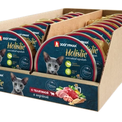 Влажный корм для кошек "Holistic" С телятиной и индейкой ламистер 100гр*20шт