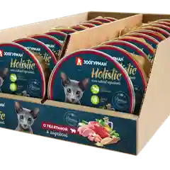 Влажный корм для кошек "Holistic" С телятиной и индейкой ламистер 100гр*20шт