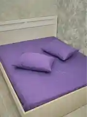Лавандовый комплект постельного белья Luxury, 1,5-спальный, микрофибра, премиум