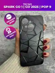 Тёмно-серый чехол для Tecno Spark Go 1 / Go 2025 с принтом, с рисунком (Техно Спарк Го 1 / Го 2025)