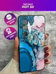 Фуксия чехол для Infinix HOT 50 4G с принтом, с рисунком (Инфиникс ХОТ 50 4Джи)