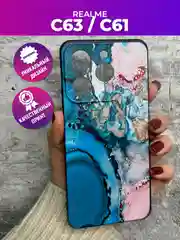 Фуксия чехол для Realme C63 / C61 с принтом, с рисунком (Реалми С63/С61)