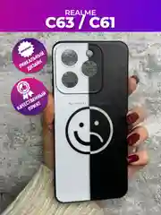 Золотистый хаки чехол для Realme C63 / C61 с принтом, с рисунком (Реалми С63/С61)