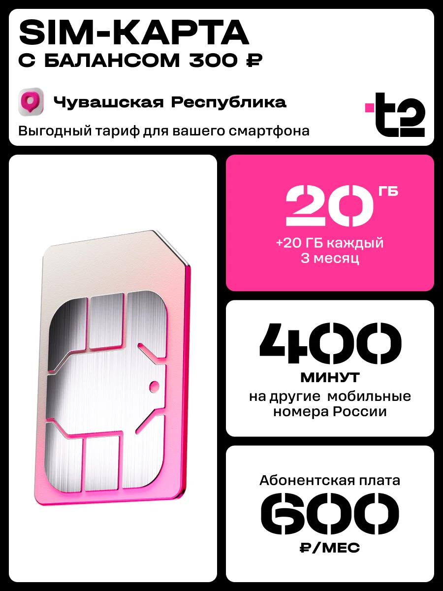 Sim-карта t2. Тариф "Мой онлайн" для Чувашской республики