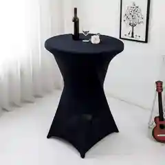 Черный стрейч эластичный , Чехол на коктейльный фуршетный стол