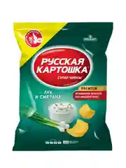 Чипсы Русская картошка 200г со вкусом Сметана и лук