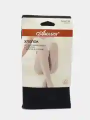 Черный колготки женские с мехом в рубчик, хлопок
