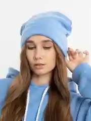 Голубой женские спортивные костюмы на флисе с шапкой/ женские костюмы тройка