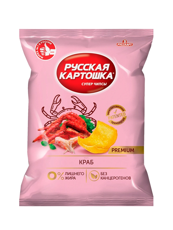 Чипсы Русская картошка Премиум 190г со вкусом Краб