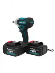 Синий гайковерт Makita аккумуляторный бесщеточный, 20V  с набором насадок