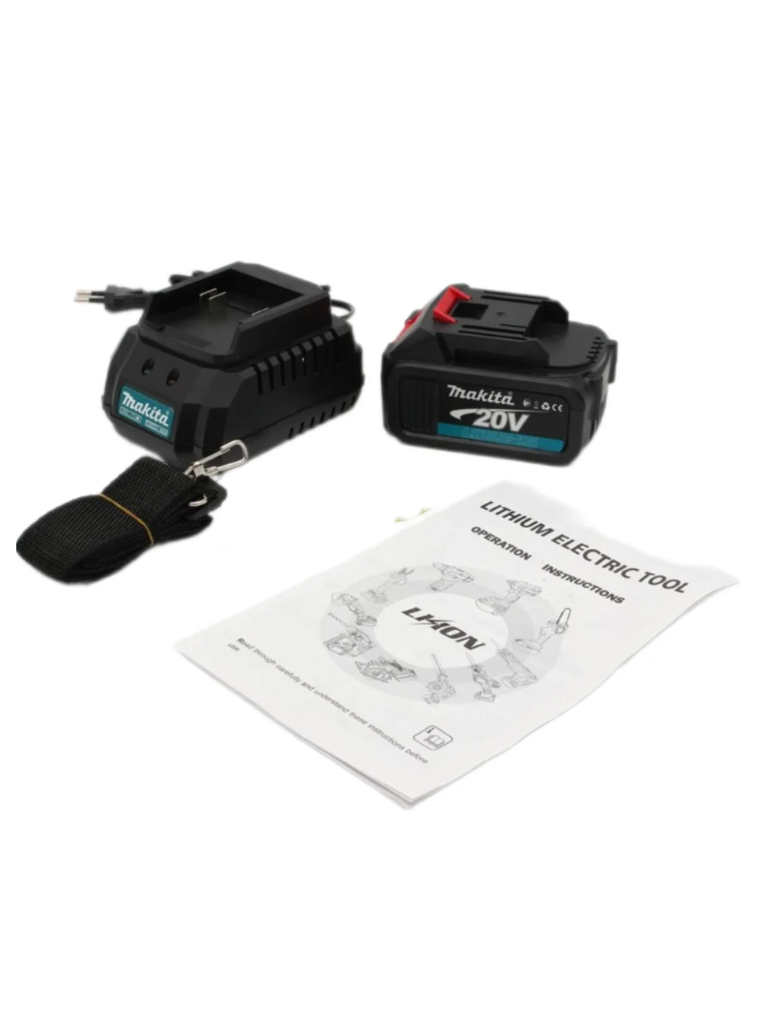 Синий гайковерт Makita аккумуляторный бесщеточный, 20V  с набором насадок
