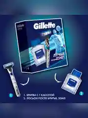 Подарочный набор Gillette с бритвой Gillette Mach3 Turbo и лосьоном после бритья 50мл