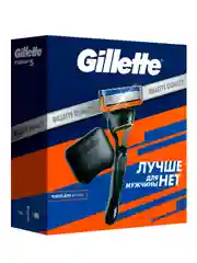 Набор Gillette Fusion5 со сменной кассетой + чехол, черный