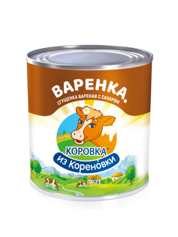 Варёнка. Сгущенка вареная с сахором КОРОВКА из Кореновки м.д.ж. 4,0%, 370г