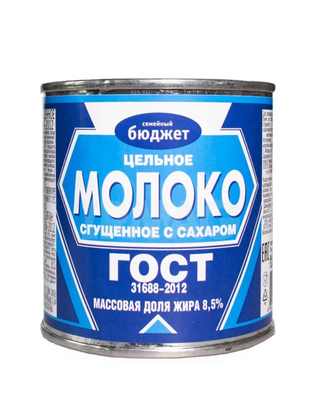 Молоко сгущенное ГОСТ м.д.ж. 8,5% Семейный Бюджет 370 г.