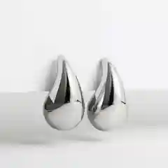 Серебряный серьги капля, массивные серьги, женские серьги, трендовые , объемные серьги, мятый металл