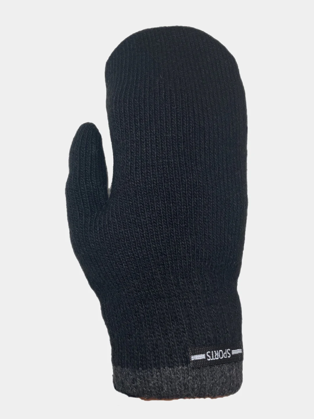 Черный варежки Sports, 40% шерсть