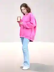 Розовый толстовка женская, худи, свитшот, лонгслив, оверсайз