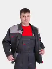 Спецодежда, Костюм рабочий мужской "Фаворит" (куртка / полукомбинезон, цвет- серый)