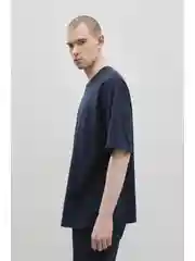 Синий футболка oversize силуэта из хлопка