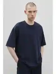 Синий футболка oversize силуэта из хлопка