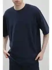 Синий футболка oversize силуэта из хлопка