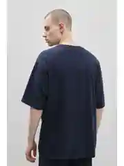 Синий футболка oversize силуэта из хлопка