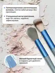 Синий набор кистей для макияжа, кисть для пудры, теней, румян, тонального крема, кисточки 13 шт