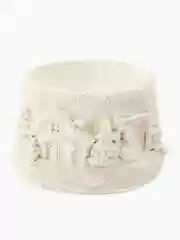 Белый подсвечник зимний Деревенька из гипса