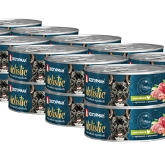 Влажный корм для собак "Holistic" Цыплёнок с горошком и шпинатом ж/б 100г*24шт