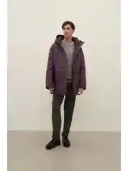 Фиолетовый полупальто из водонепроницаемой ткани