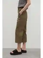 Хаки бриджи с широкими отворотами