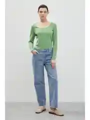 Голубой джинсы barrel leg fit женские