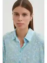 Белый блузка из вискозы с длинным рукавом