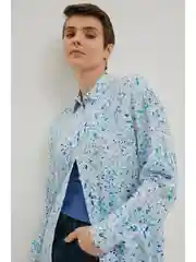 Белый блузка из вискозы с длинным рукавом