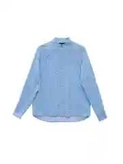 Бирюзовый блузка из вискозы с длинным рукавом