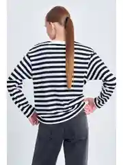 Фиолетовый лонгслив в полоску