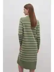 Серый вязаное платье с длинным рукавом